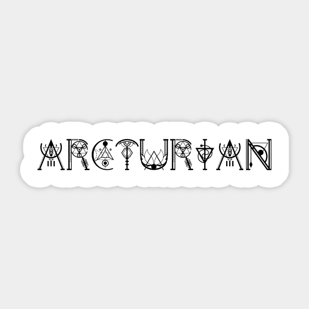 Arcturian Starseed In Ancient Sacred Geometry Text Sticker by BamBam